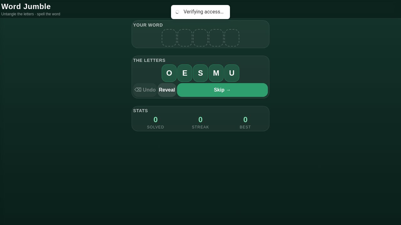 Screenshot of the Games starter app